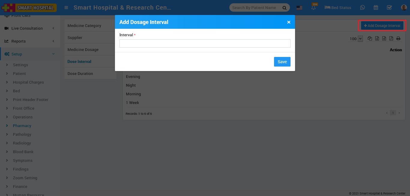 add dose interval